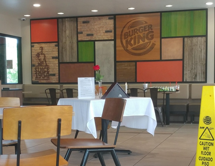 This reserved table at a Burger King