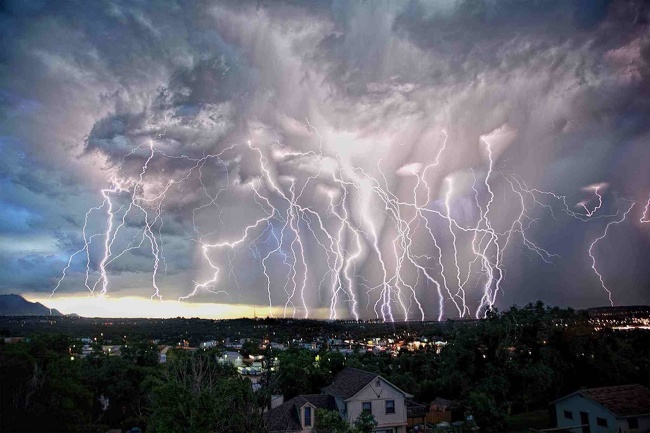 Long-exposure thunderstorm in Colorado