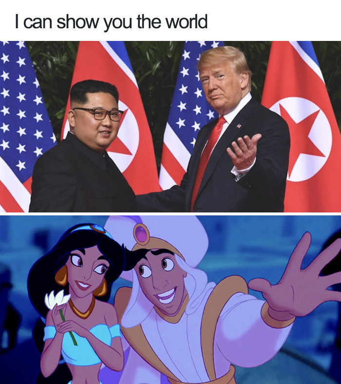 Trump meme with Kim trump kim jong un bed meme - I can show you the world
