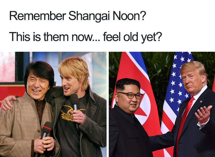 Trump meme with Kim donald trump and kim jong un memes - Remember Shangai Noon? This is them now... feel old yet?