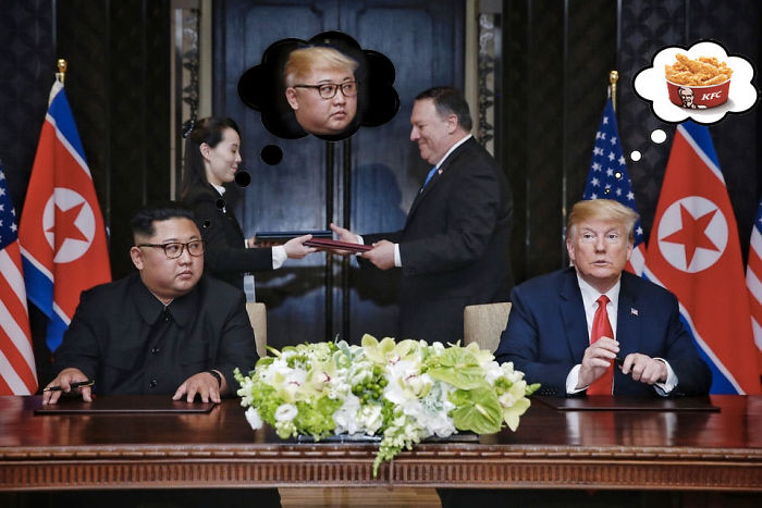 Trump meme with Kim