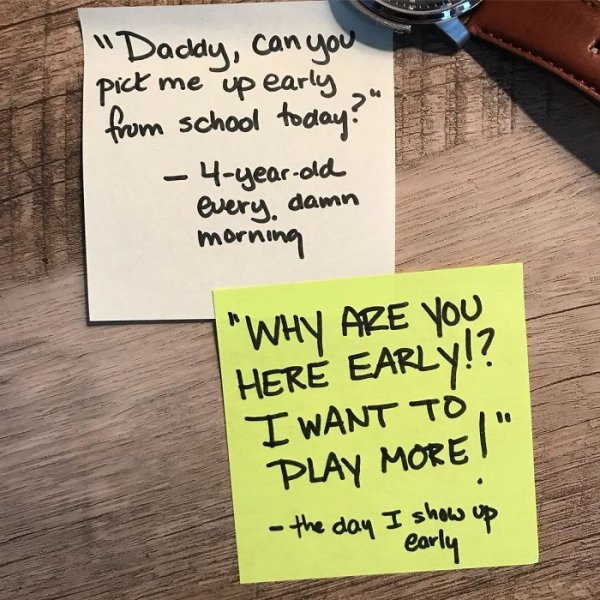 37 post it notes from stay at home father