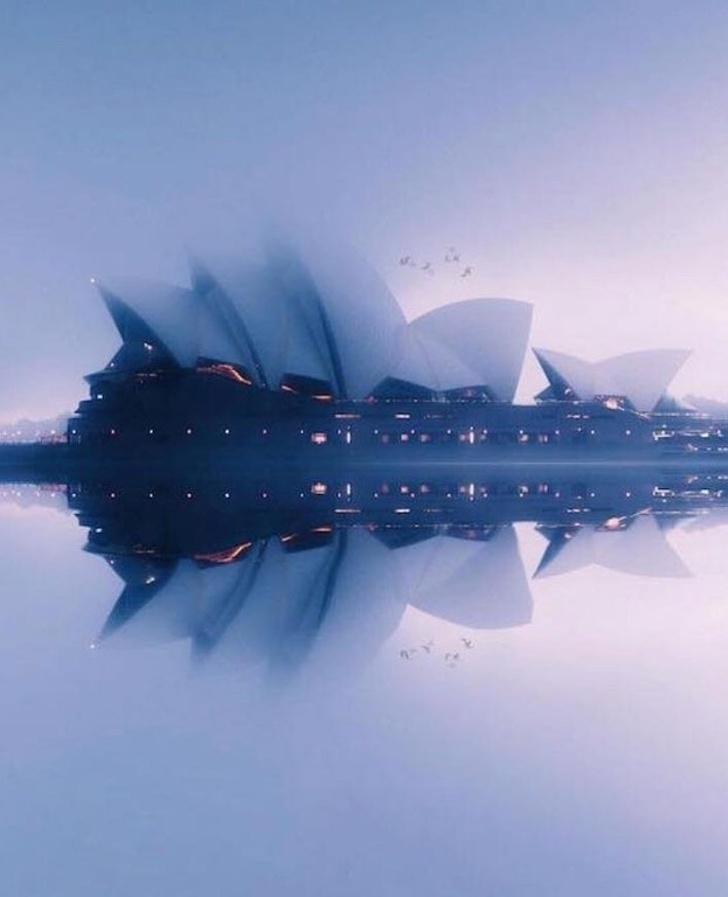 Sydney Opera house in the fog