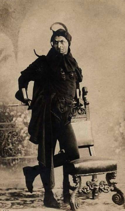 Actor Feodor Chaliapin in costume for a play in Moscow, Russia in 1908.