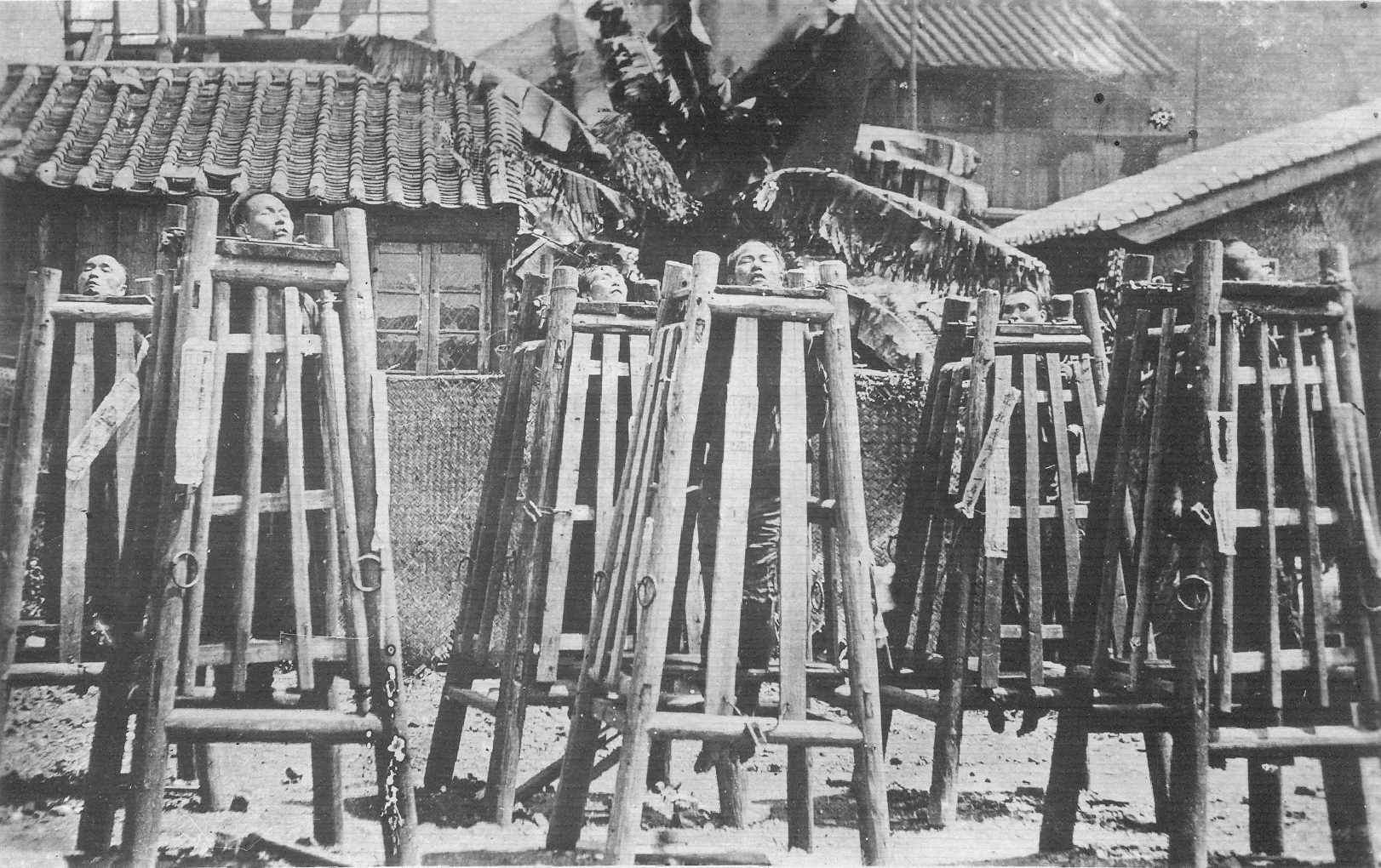 The execution of captured men after the Boxer Rebellion failed in China in 1902.