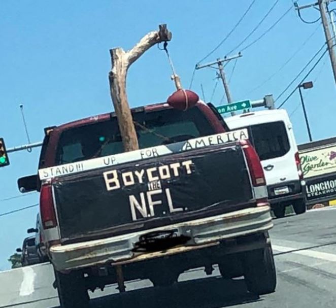 boycott NFL lynch on the back of a pickup truck