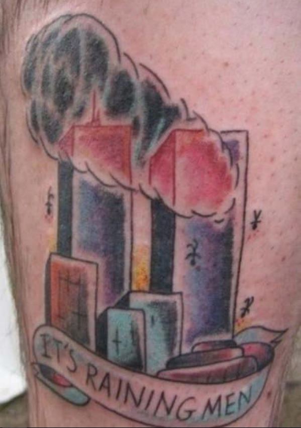 its raining men 9/11 tattoo