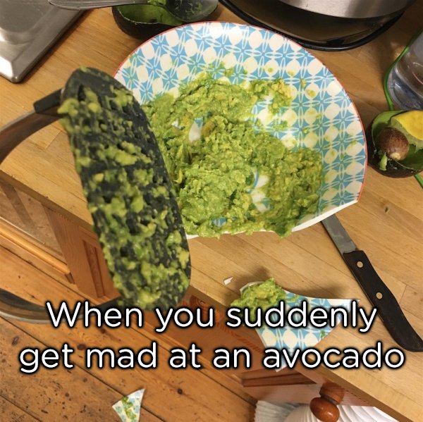 vegetarian food - When you suddenly get mad at an avocado