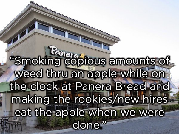 paraninfo es - Ve Thru "Smoking copious amounts of weed thru an apple while on the clock at Panera Bread and 1 making the rookiesnew hires eat the apple when we were done."