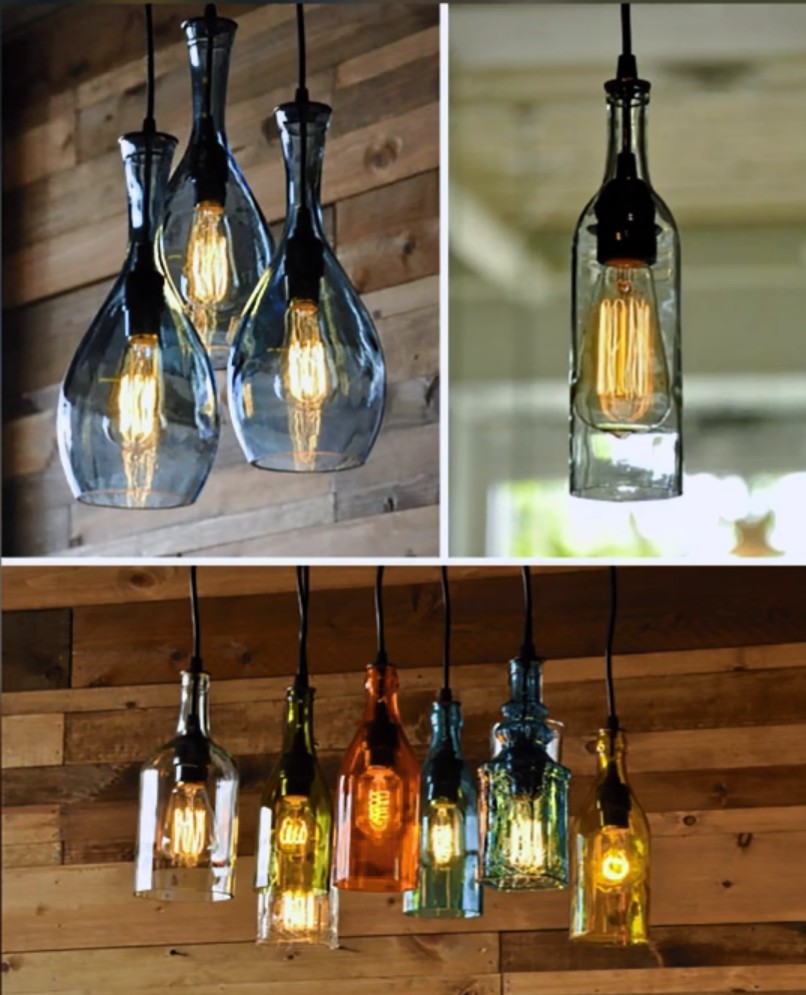 You can turn wine bottles into chandeliers