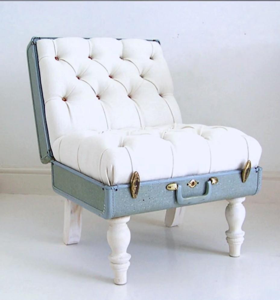 You can turn your old suitcase into a chair