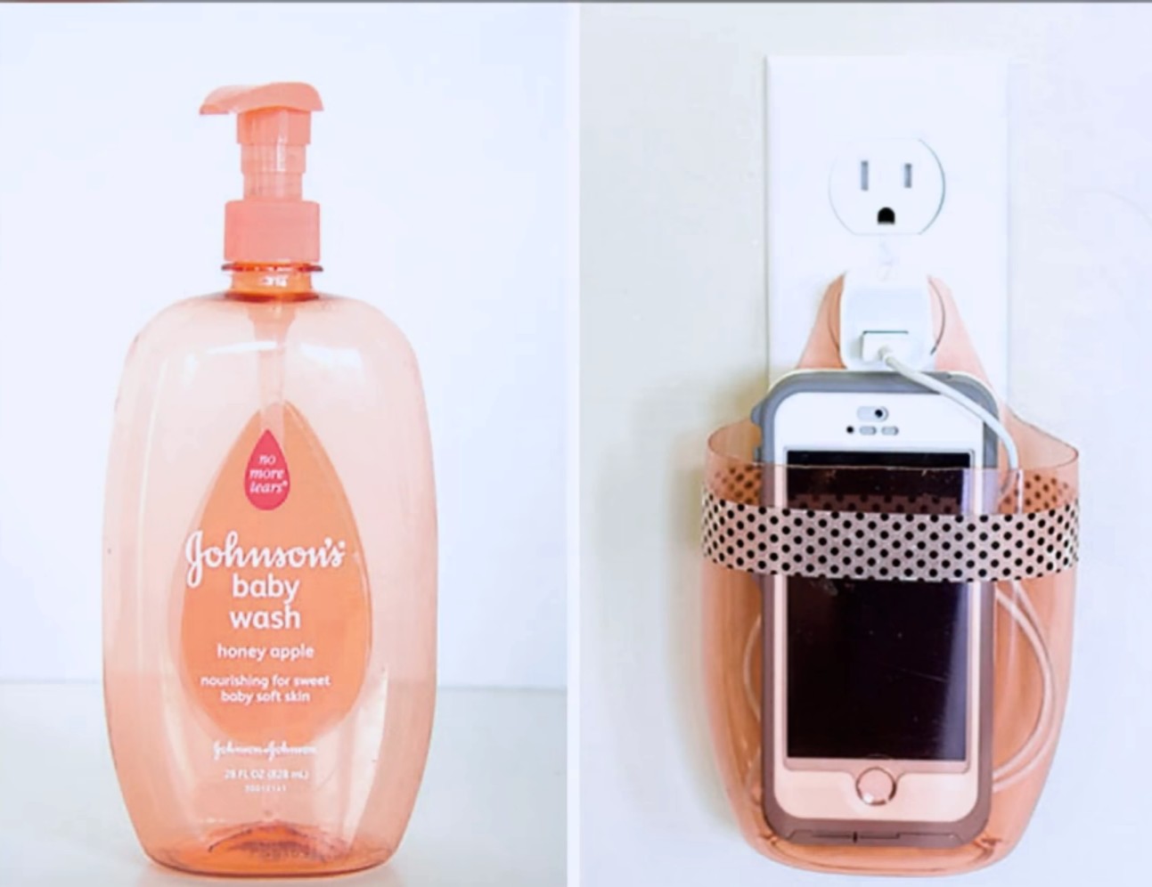 You can use a plastic bottle to make a charging cell phone holder