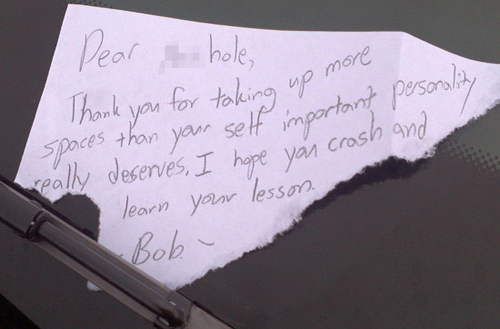 40 notes left on cars for various reasons