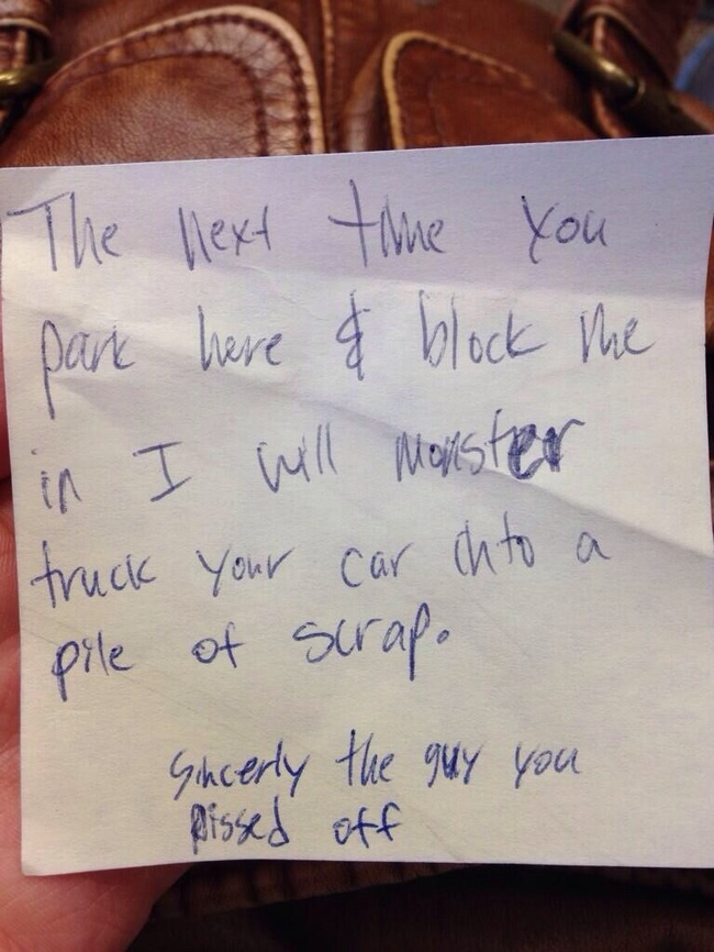 40 notes left on cars for various reasons