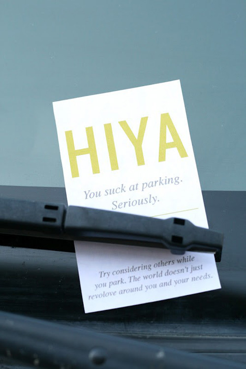 40 notes left on cars for various reasons