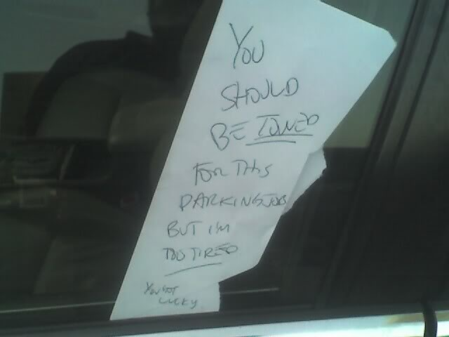 40 notes left on cars for various reasons