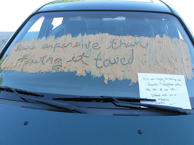 40 notes left on cars for various reasons