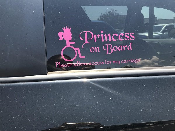 vehicle door - Princess on Board Please allowaccess for my carriage