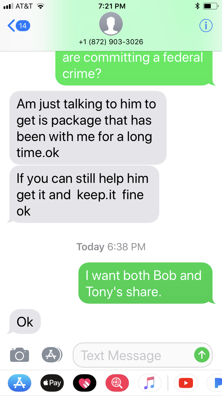 number - will At&T 1 872 9033026 are committing a federal crime? Am just talking to him to get is package that has been with me for a long time.ok If you can still help him get it and keep.it fine ok Today I want both Bob and Tony's . Ok O Text Message