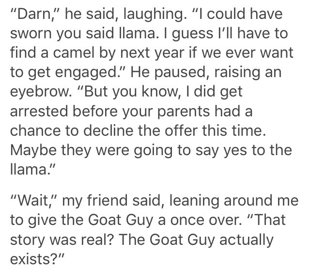 Guy keeps offering goats for girl to marry his son