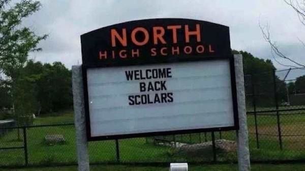 sign - North High School Welcome Back Scolars