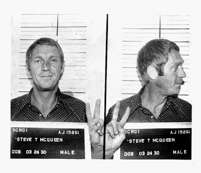 In 1972, actor Steve McQueen was busted in Anchorage, Alaska for drunk driving. The star of films such as "The Magnificent Seven" and "The Great Escape" posted bail and left town. He was later convicted in absentia for reckless driving. Thanks to Chris Lambos, who runs a McQueen site, for providing us with this photo.