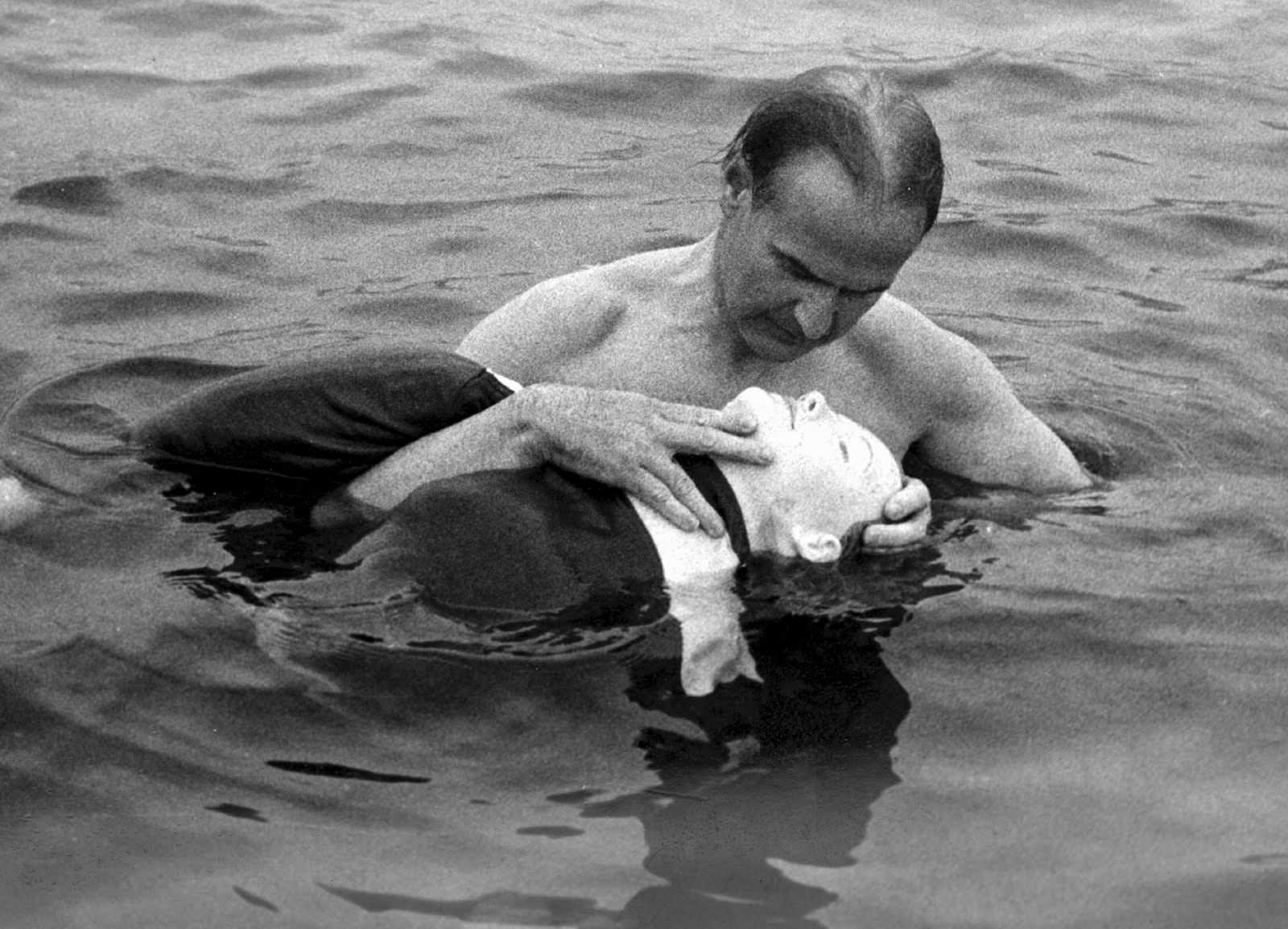A man demonstrates how to practice with a special resuscitation mannequin in Norway in 1970. The mannequin is made by the Norwegian toy maker Åsmund S. Laerdal.