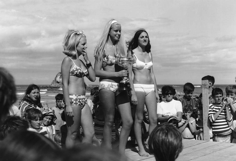 A beach beauty contest in New Zealand in 1967.