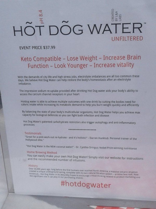 After someone hit up Web-MD and a thesaurus, the resulting “benefits” left people buzzing around the wiener water.