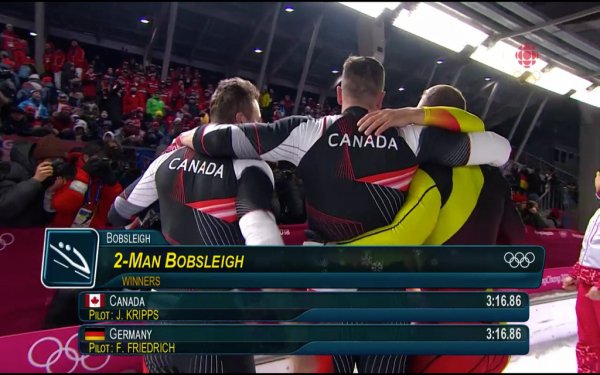 Canada and Germany tie for Gold at the 2018 Winter Olympics.