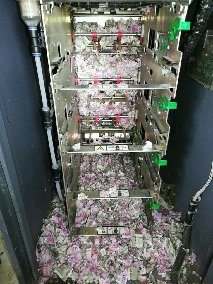 These mice decided to build a home in an ATM.