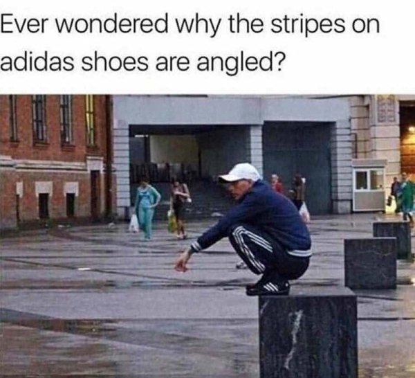 only in russia stripes on adidas shoes are angled - Ever wondered why the stripes on adidas shoes are angled?