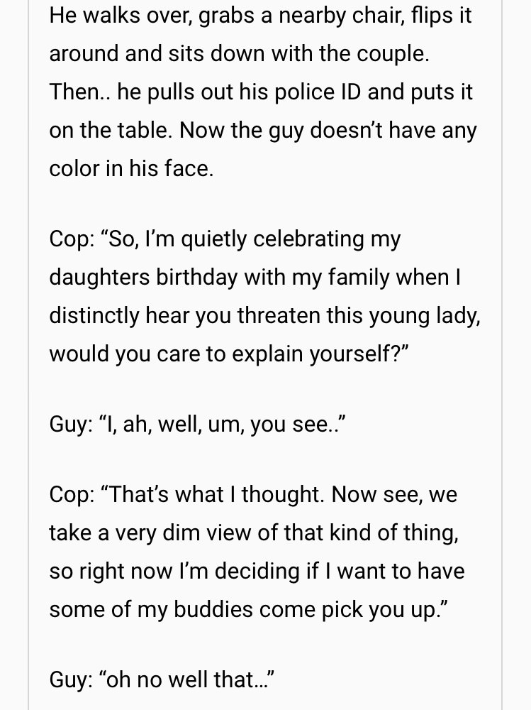 Cop puts rude boyfriend in his place