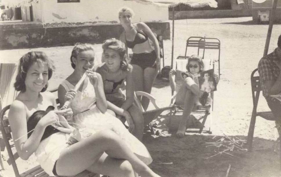 Women sunbathing in Alexandria, Egypt in 1959.