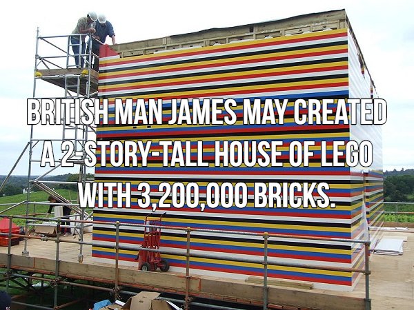lego house life size - BritishManjames May Created EstoryTall House Of Lego With3,200,000Bricks.