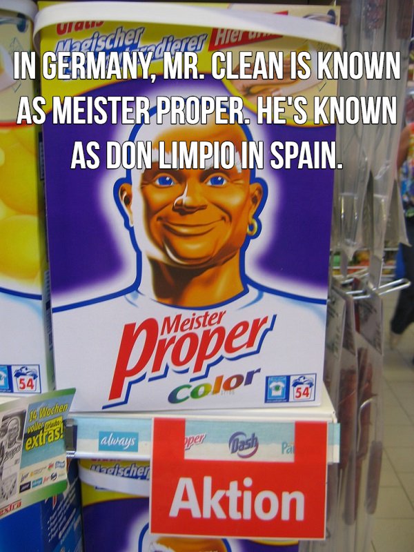 banner - Ulam medische caderer Hia Hier w In Germany, Mr. Clean Is Known As Meister Proper. He'S Known As DonLimpio In Spain Meister n mestier El Poor plan o Woches wolle extras always pper Dash Pa medischer Aktion