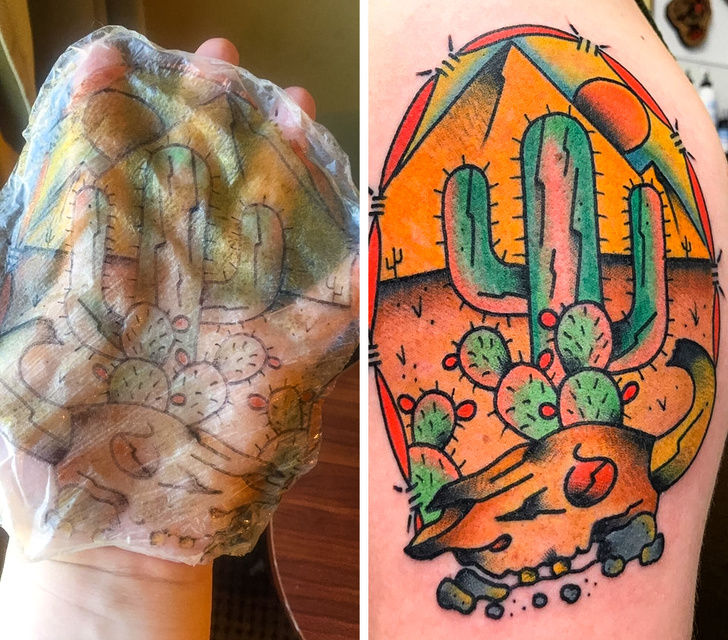 “The tattoo healing cream came off of my arm and made a copy of my tattoo.”