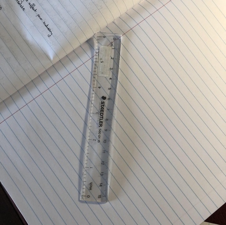 The way the shadow makes this ruler look flexible