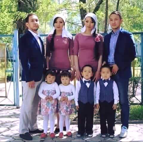 Twins married twins. Then each couple had twins