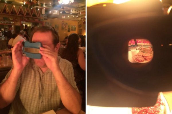The dessert menu at this restaurant is in a View-Master
