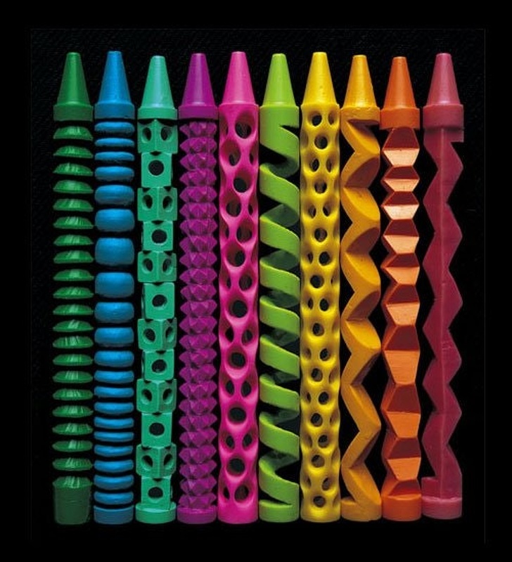 These crayons that have been turned into sculptures