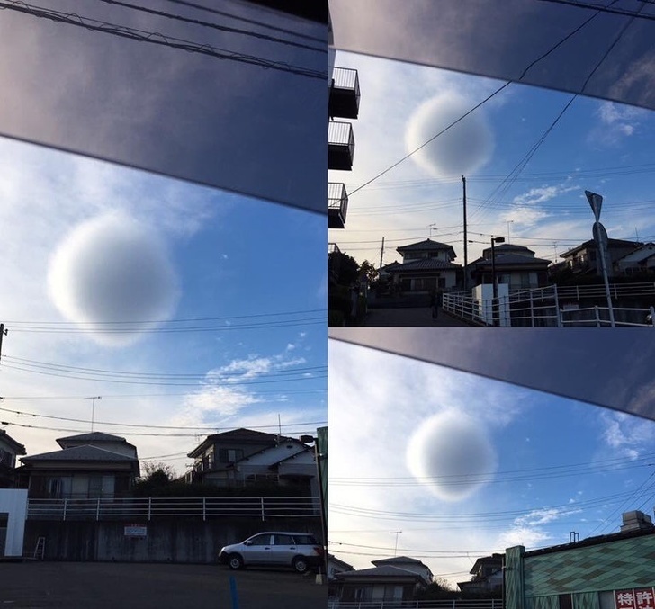 A perfectly round-shaped cloud