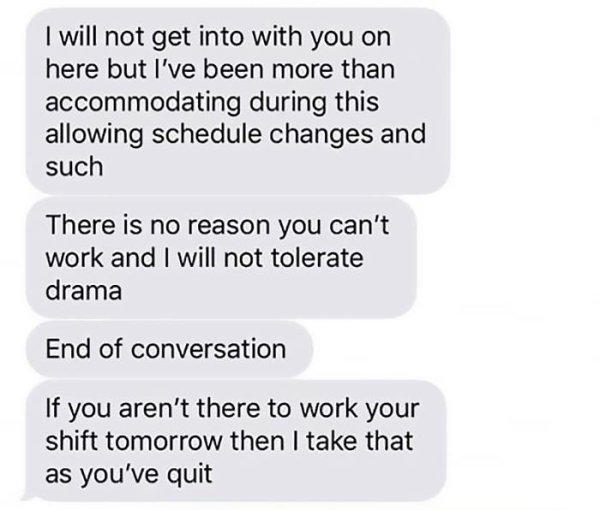 Horrible Boss Fires Employee Because She Asks To Take Time Off Work