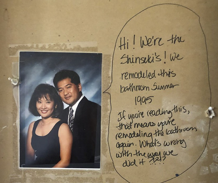 Couple finds 23 year old hidden message while renovating