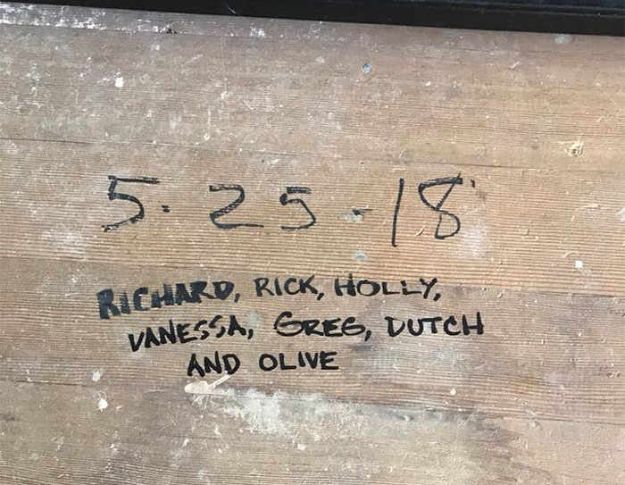 Couple finds 23 year old hidden message while renovating