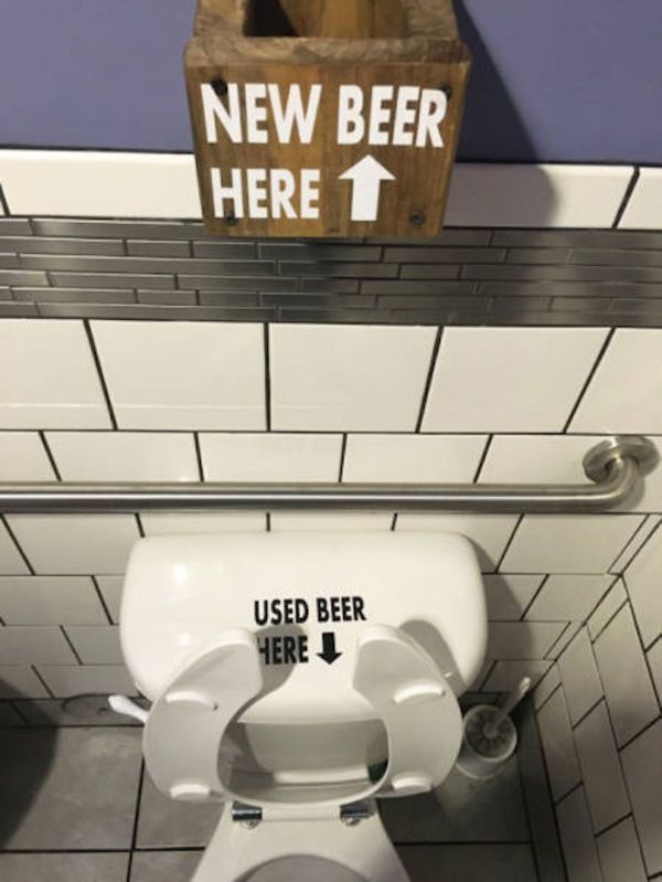 nailed it pub toilet design - New Beer Here 1 Used Beer Here