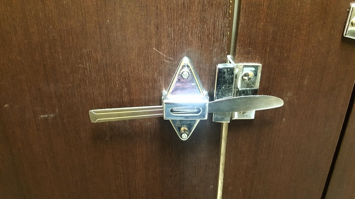 If the bathroom door is broken, you can just use a butter knife.