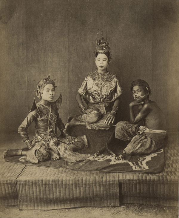 Young people in native attire in Siam (Thailand) in 1903.