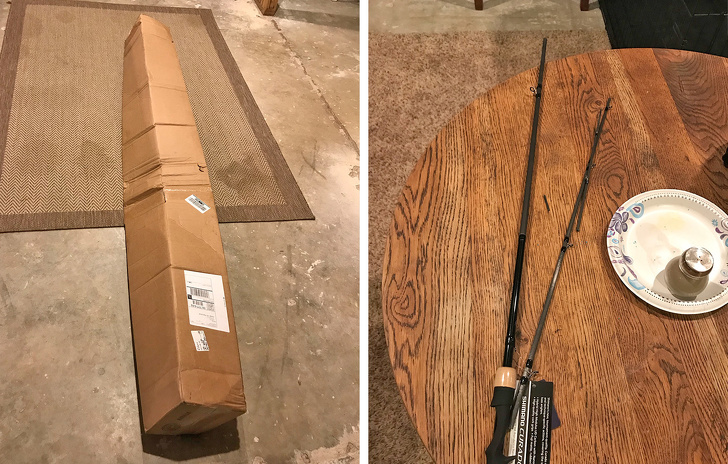 "This is how my long-awaited $160 fishing rod arrived."