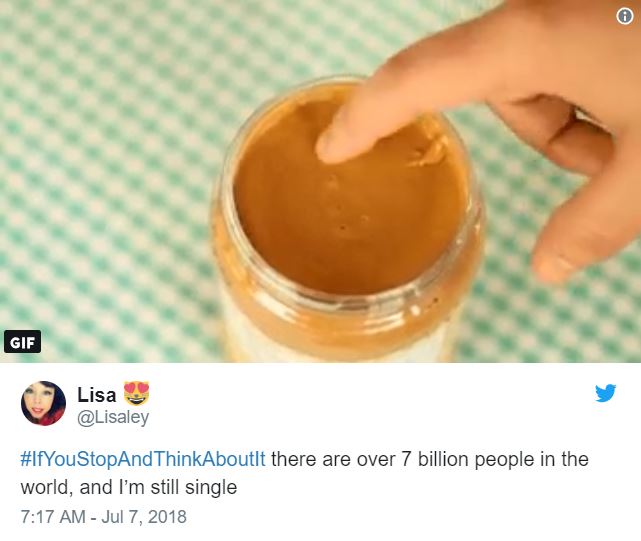 sexy peanut butter gif - Gif Lisa ThinkAboutit there are over 7 billion people in the world, and I'm still single